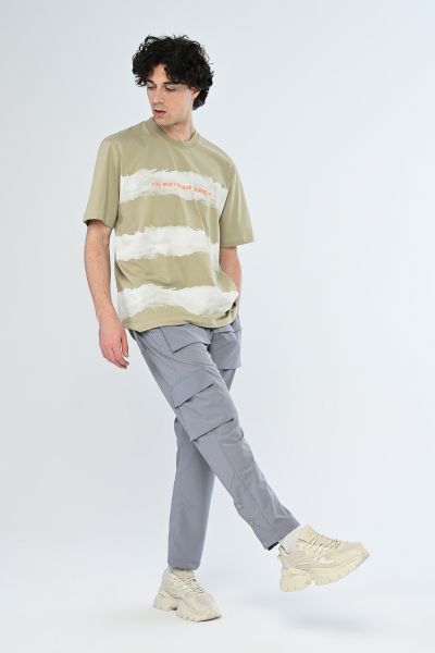 A.Yeşil You Must Believe Yourself Yazılı Oversize Tişört