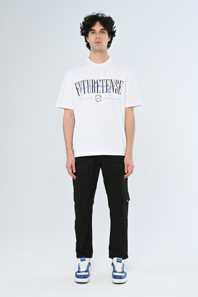 Beyaz FUTURETENSE Yazılı Oversize Tişört