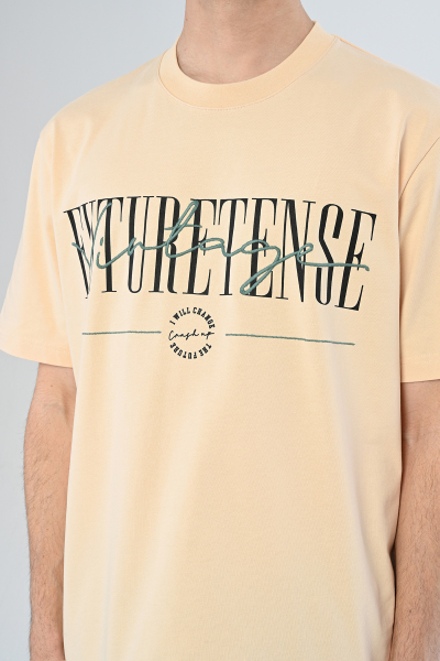 Taş FUTURETENSE Yazılı Oversize Tişört