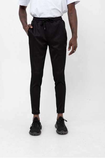 Siyah Slim Fit Fitilli Eşofman Alt