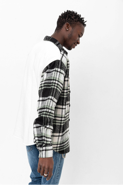 Haki Kareli Oversize Oduncu gömlek