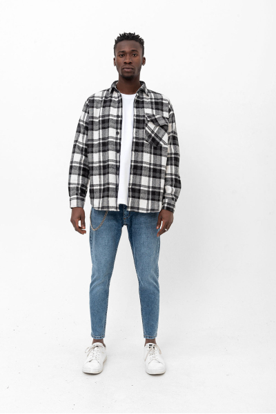 Siyah Kareli Oversize Oduncu gömlek