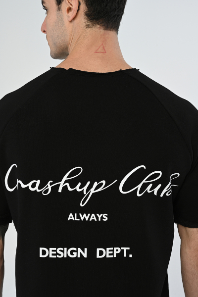 Siyah Crash Up Clup Yazılı Şort Takım