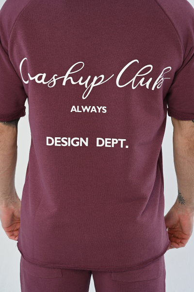 Bordo Crash Up Clup Yazılı Şort Takım