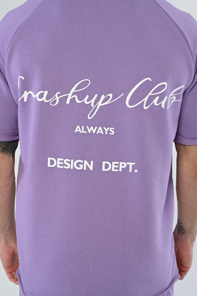 Eflatun Crash Up Clup Yazılı Şort Takım