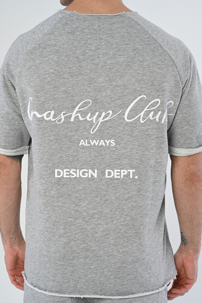 Gri Crash Up Clup Yazılı Şort Takım