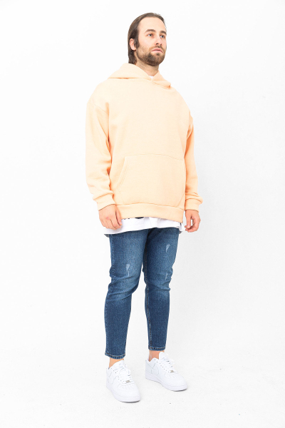 kavuniçi 3 İplik Şardonlu Kanguru Cepli Kapşonlu Sweatshirt