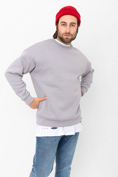 Gri 3 İplik Şardonlu Sweatshirt