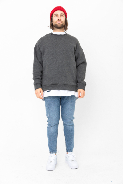 Antrasit 3 İplik Şardonlu Sweatshirt