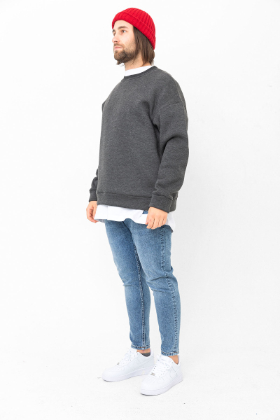 Antrasit 3 İplik Şardonlu Sweatshirt